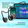 pTron Tangent Play Open-Ear Wireless On Ear Neckband with Hd Mic,Safebeats Design Ear Health&Comfort,14Hrs Playtime (Shiny Black)