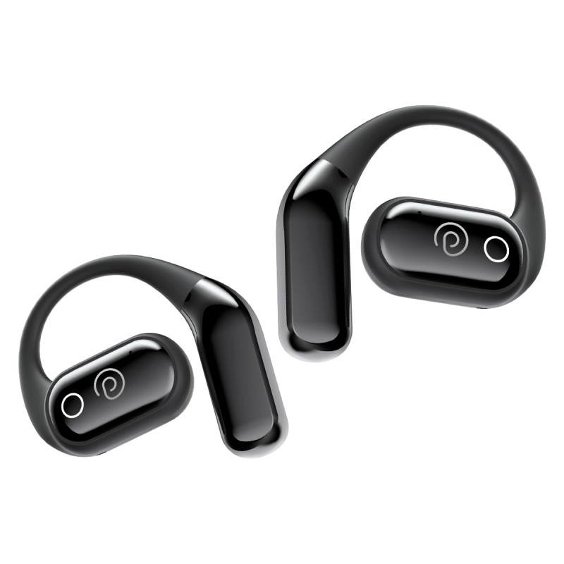 pTron Zenbuds Evo X2 Pro Open Ear Wireless Earbuds, SafeBeats Design, 4 QuadPro Mics with ENC Calls, 60H Playtime (Jet Black)