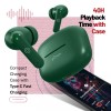 pTron Zenbuds X1 4 HD Mic TWS Earbuds w/AI-ENC Clear Calls, 40hrs Playtime, Pristine Sound, in-Ear Sensor, 40ms (Green)
