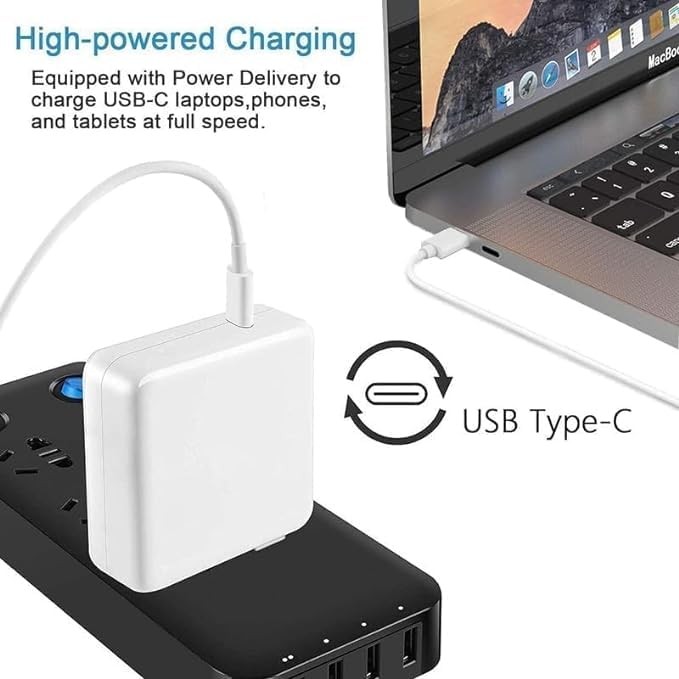 ABRALE USB-C Power Adapter LP-65 61W Charger for MacBook Pro, Air, iPad Pro