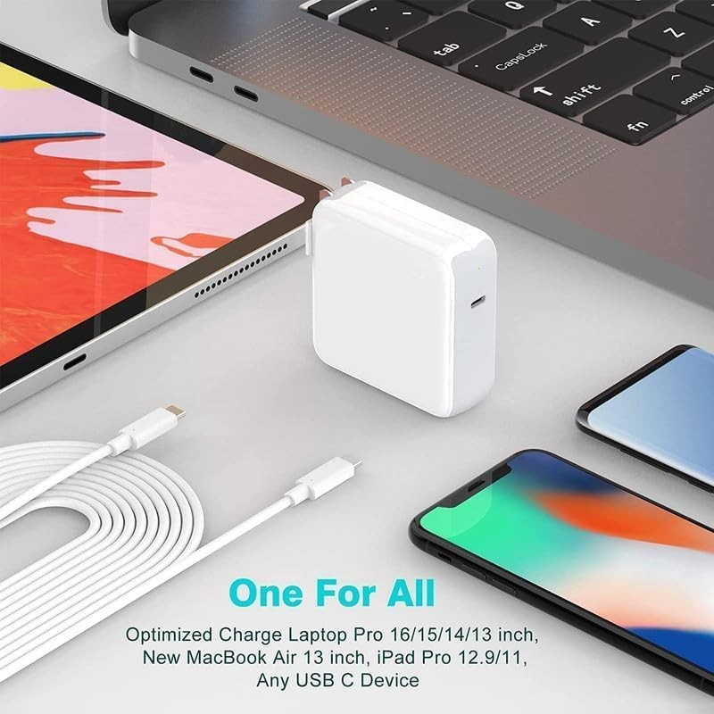 ABRALE USB-C Power Adapter LP-65 61W Charger for MacBook Pro, Air, iPad Pro