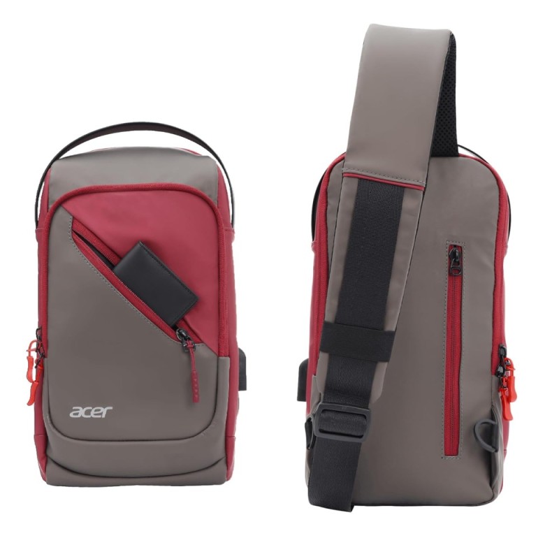 Acer Cross Body Bag ZC.A01SI.3HB Dual Compartments Maroon