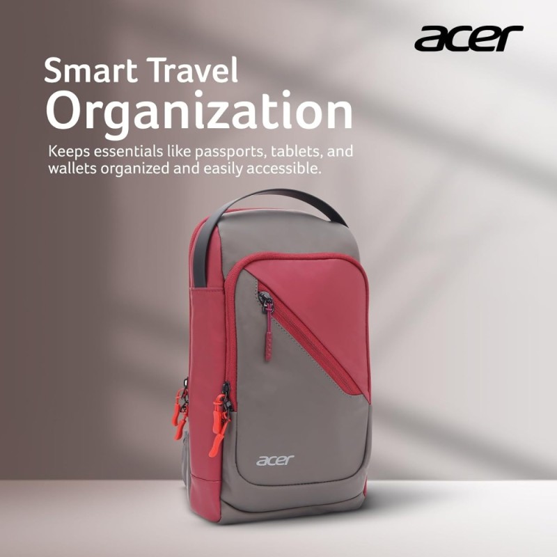Acer Cross Body Bag ZC.A01SI.3HB Dual Compartments Maroon