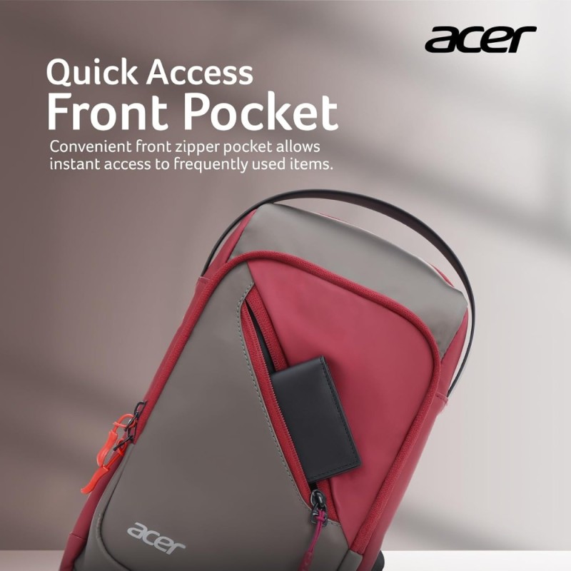 Acer Cross Body Bag ZC.A01SI.3HB Dual Compartments Maroon
