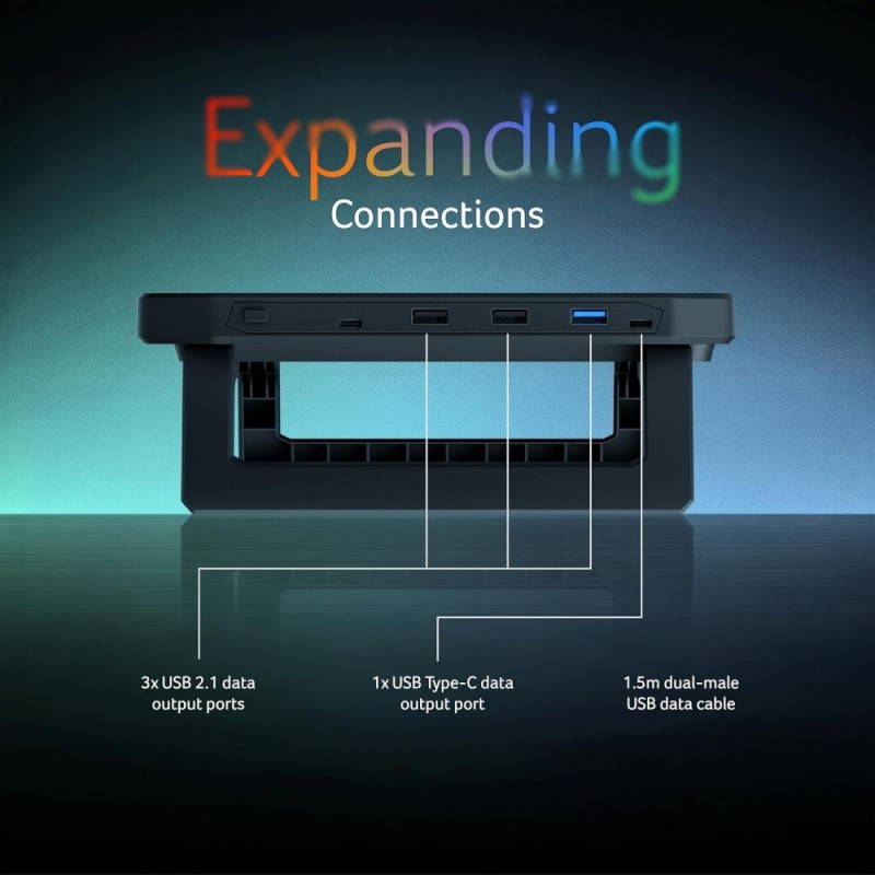 Acer DeskPro Monitor Laptop Stand RGB Lighting 15W Charge Black