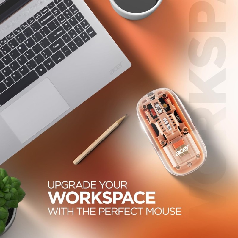 Acer Mouse ZC.A01SI.2DT Triple-Mode Connectivity 1600 DPI Peach