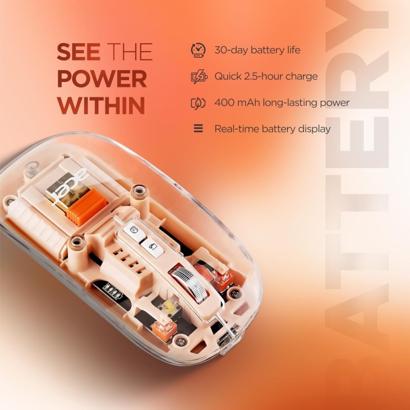 Acer Mouse ZC.A01SI.2DT Triple-Mode Connectivity 1600 DPI Peach