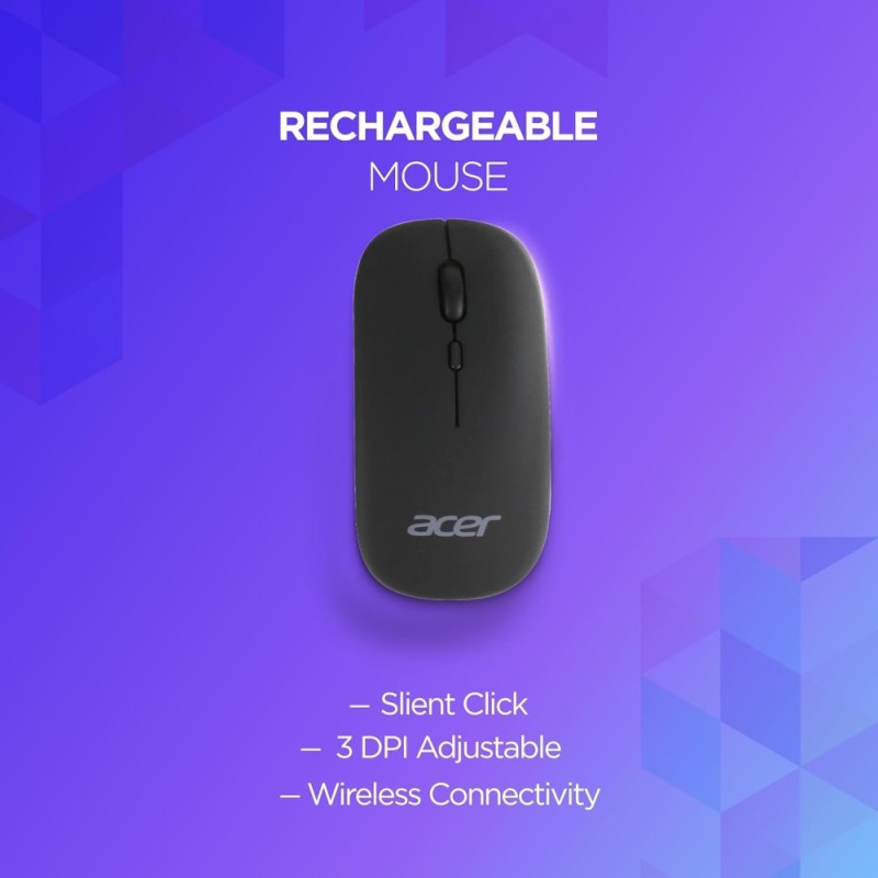 Acer Nano Pad Bluetooth Keyboard & Mouse Combo ZC.A01SI.223 Anti Slip 78 Keys Rechargeable Black