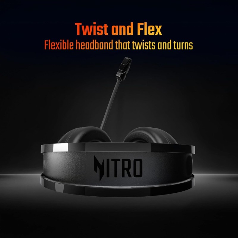 Acer Nitro Wired Gaming Headset ZC.A01SI.395 50mm Drivers RGB Lighting Black