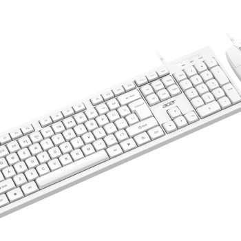 Acer Wired Keyboard Mouse Combo ACOM101 104 Keys 1200 DPI White