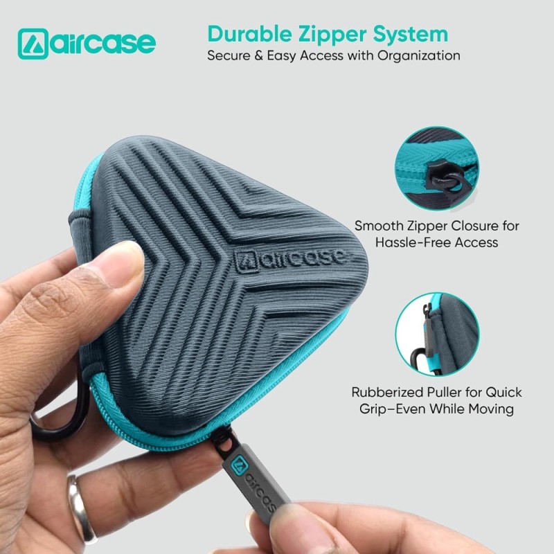 AirCase Earphone Carrying Case Z13 Shockproof EVA Hard Shell Green