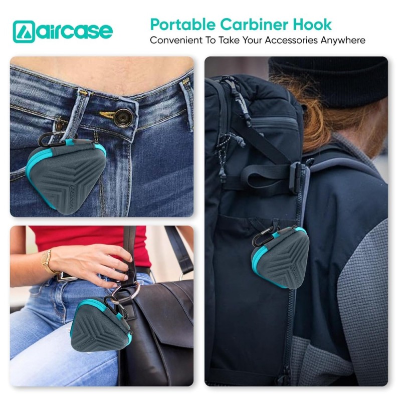 AirCase Earphone Carrying Case Z13 Shockproof EVA Hard Shell Green