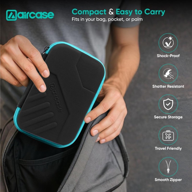 AirCase Hard Disk Cover Case 2.5 Inch HDD SSD Water Resistant Black