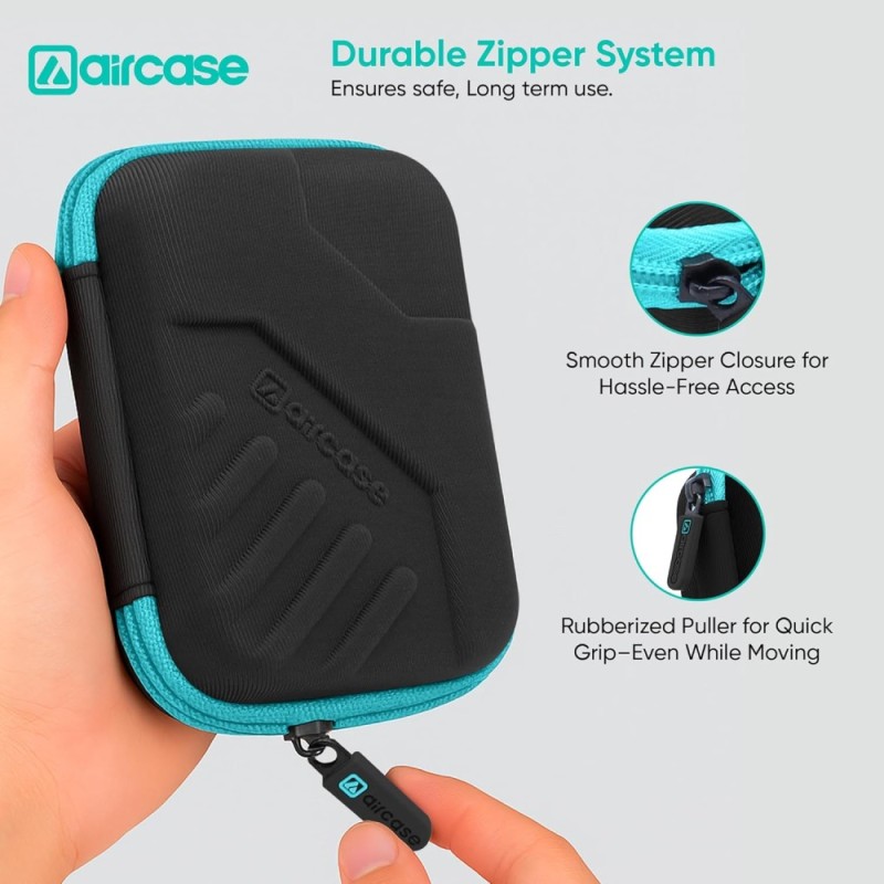 AirCase Hard Disk Cover Case 2.5 Inch HDD SSD Water Resistant Black
