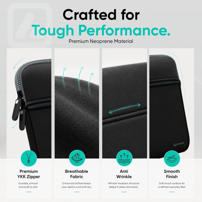 AirCase Laptop Sleeve AP-MS-207-BLK 6 Pockets Waterproof Black