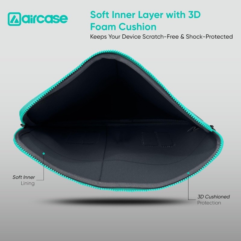 AirCase Laptop Sleeve AP-MS-208-GRY 6 Pocket Neoprene Waterproof Grey