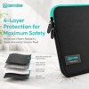 AirCase Laptop Sleeve C44-BLKGRN 4-Layer Protection 13.3 Inch Black-Green