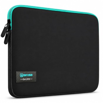 AirCase Laptop Sleeve C46-BLKGRN Water-Resistant Neoprene 15.6 Inch Black-Green