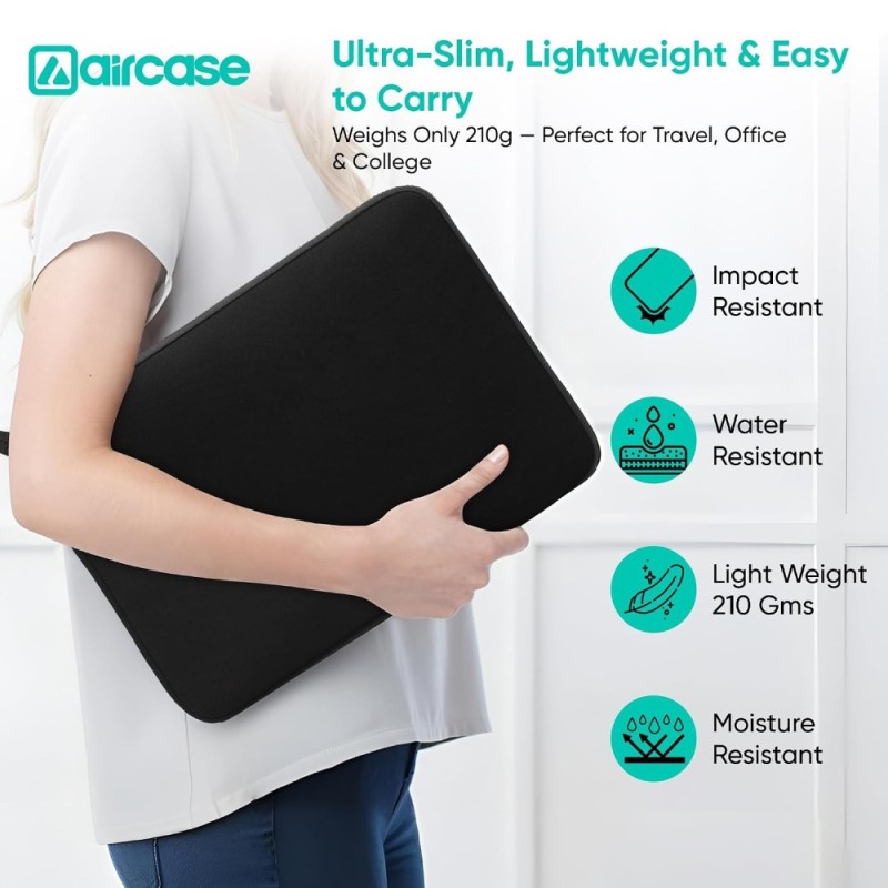 AirCase Laptop Sleeve C99-BLK 15.6 Inch Neoprene Black