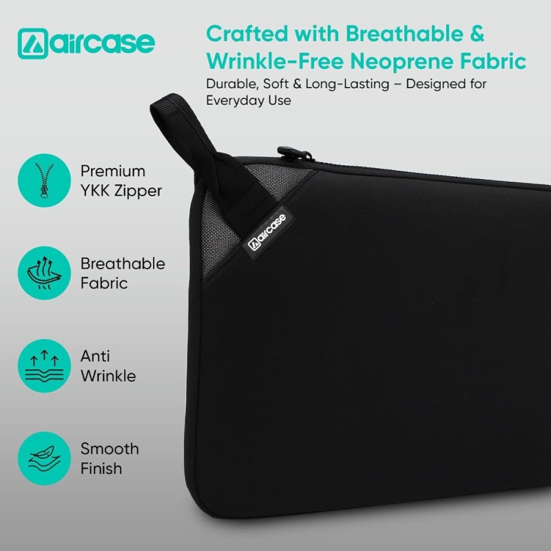 AirCase Laptop Sleeve C99-BLK 15.6 Inch Neoprene Black