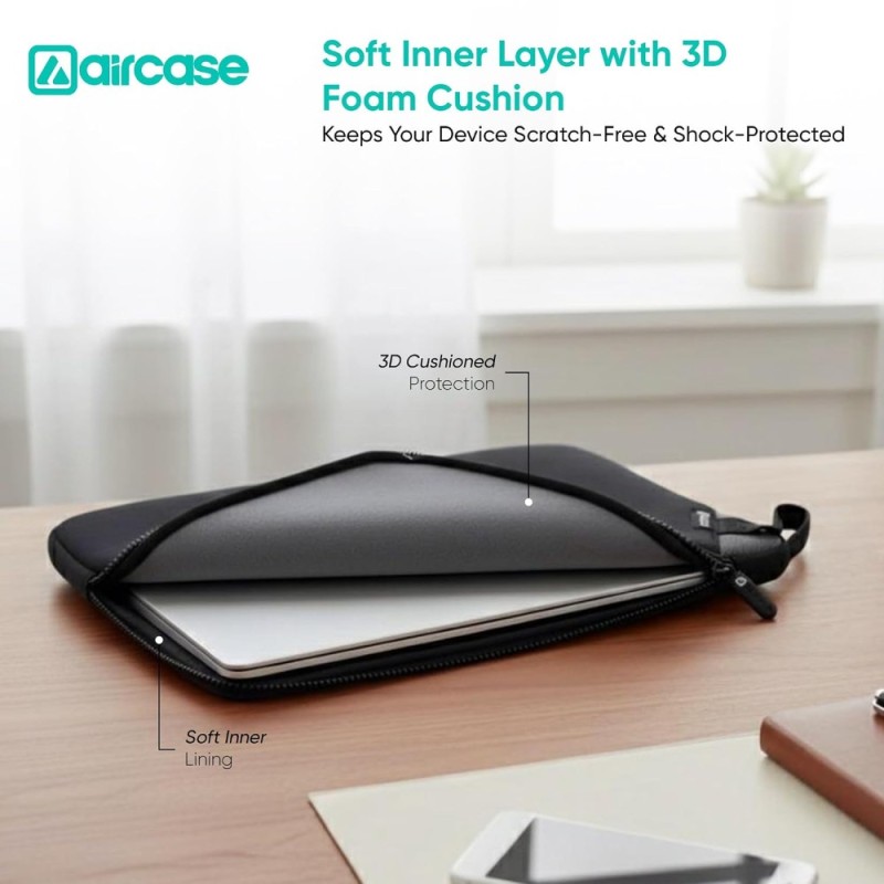 AirCase Laptop Sleeve C99-BLK 15.6 Inch Neoprene Black