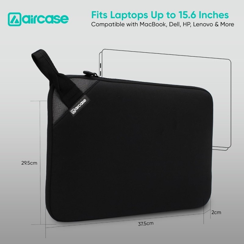 AirCase Laptop Sleeve C99-BLK 15.6 Inch Neoprene Black