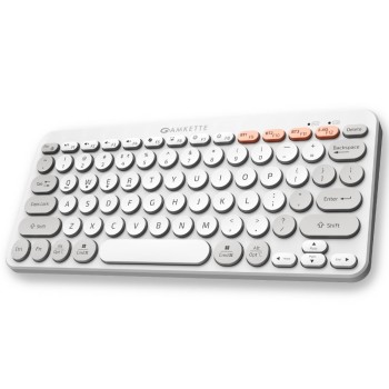 Amkette Optimus Bluetooth Keyboard 4-in-1 Device Switching White