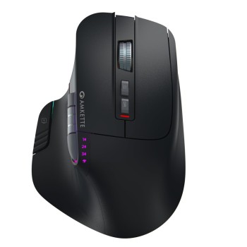 Amkette Wireless Mouse XS Flow Ergonomic 3200 DPI RGB Black
