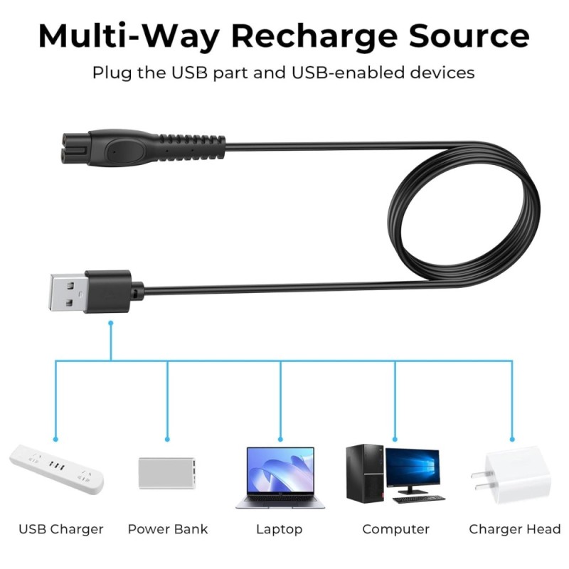 ANCIARY USB Charging Cable 5V MG7920 AUSB1 Compatible With Philips Trimmers