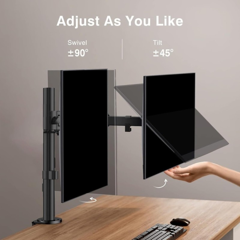 Ant Esports Dual Arm Monitor Desk Mount MA112, 30 Inch, Black