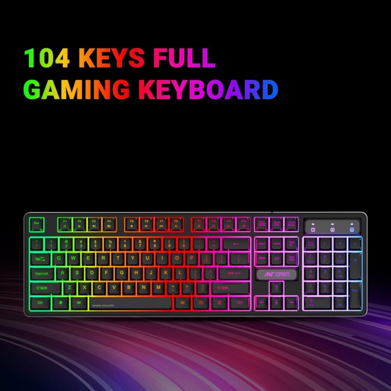 Ant Esports Gaming Keyboard & Mouse Combo KM1600 RGB Backlit Black