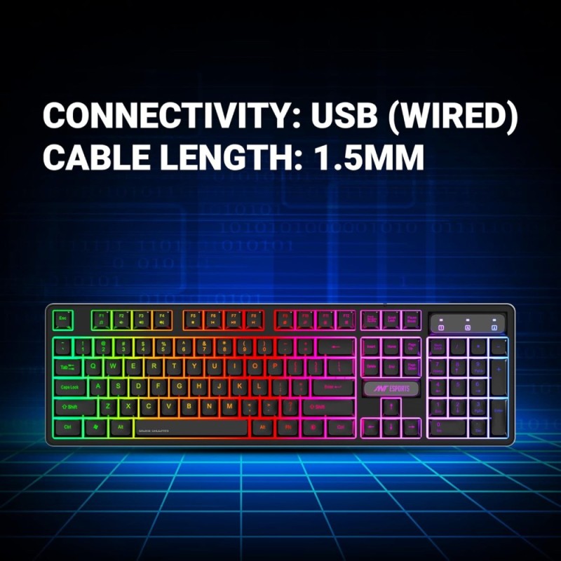 Ant Esports Gaming Keyboard & Mouse Combo KM1600 RGB Backlit Black