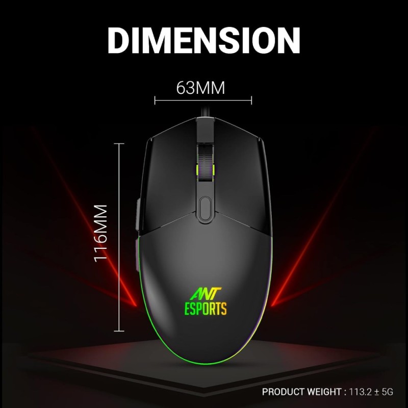 Ant Esports Gaming Keyboard & Mouse Combo KM1600 RGB Backlit Black