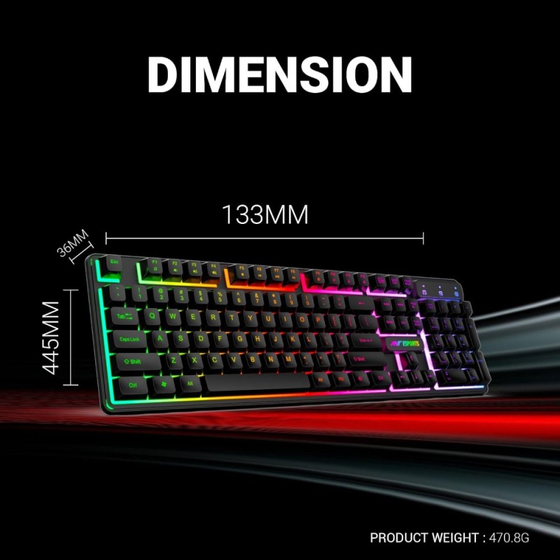 Ant Esports Gaming Keyboard & Mouse Combo KM1600 RGB Backlit Black