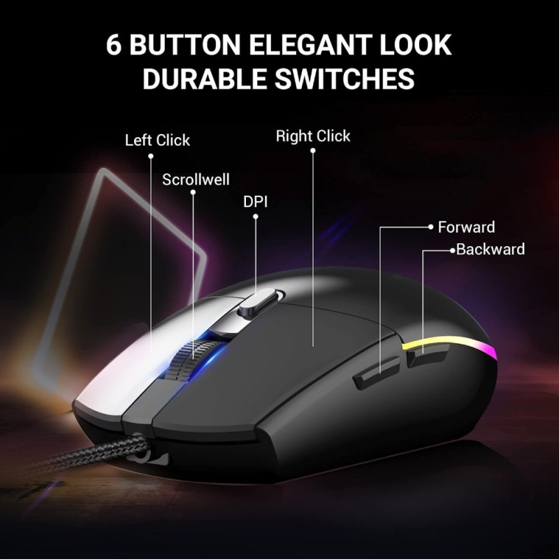 Ant Esports Gaming Keyboard & Mouse Combo KM1600 RGB Backlit Black