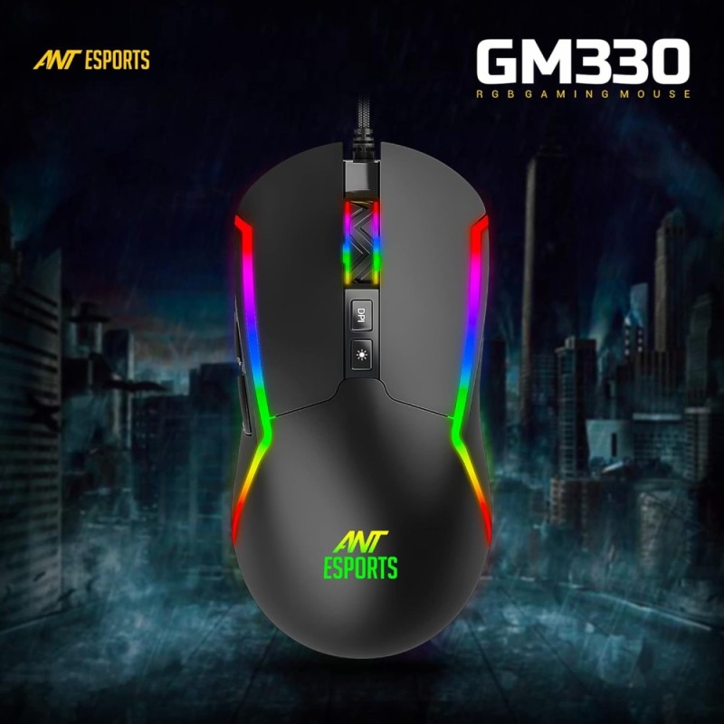 Ant Esports Gaming Mouse GM330 12800 DPI RGB Black