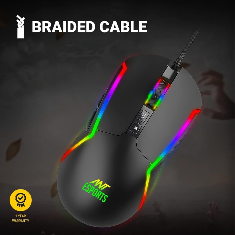 Ant Esports Gaming Mouse GM330 12800 DPI RGB Black