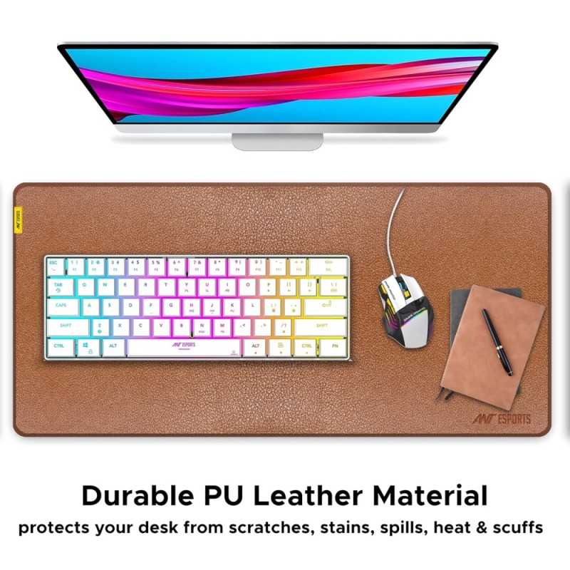 Ant Esports Glorious Mouse Pad 900×400×3MM PU Leather Brown