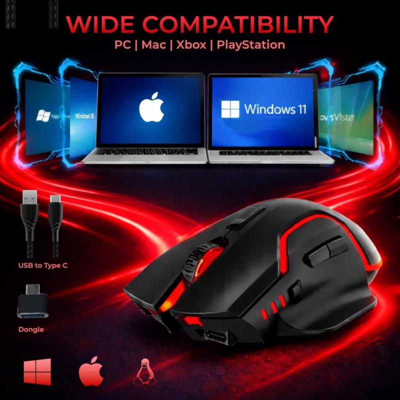Ant Esports GM320 Pro Wireless Gaming Mouse 3200 DPI RGB Black