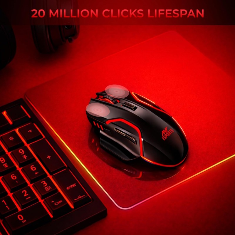Ant Esports GM320 Pro Wireless Gaming Mouse 3200 DPI RGB Black