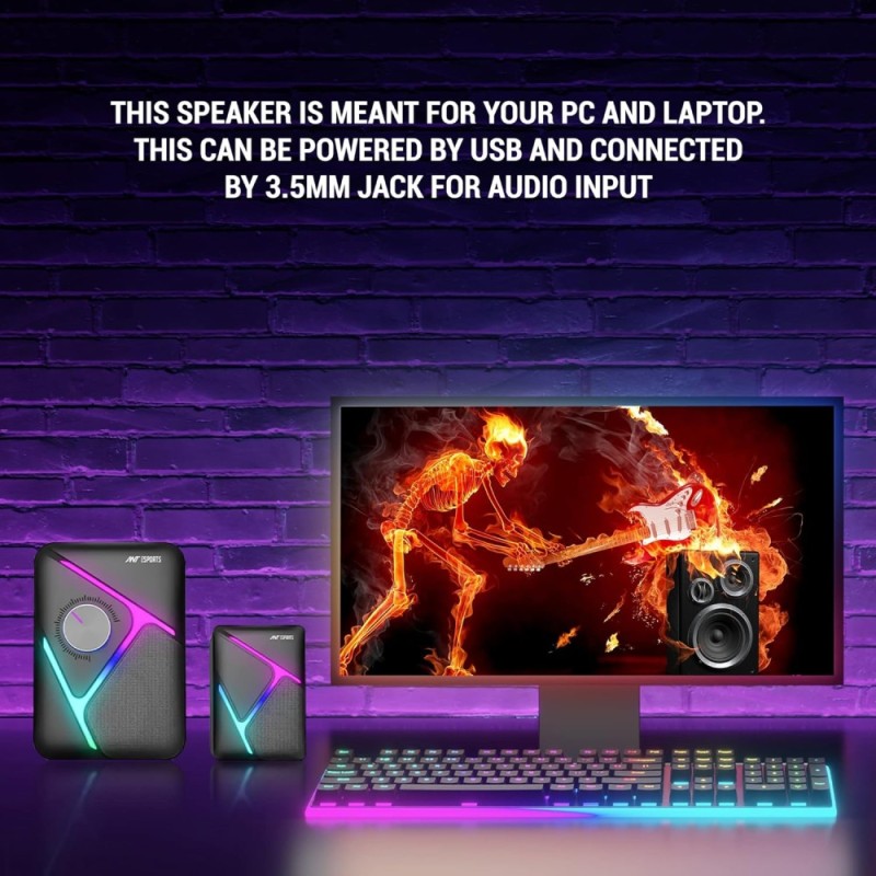 Ant Esports GS270 2.1 Stereo Wired Gaming Speakers 11W Black