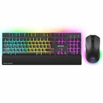 Ant Esports KM500W Pro Wireless Gaming Keyboard Mouse Combo 104 Keys LED Backlit Ergonomic Black