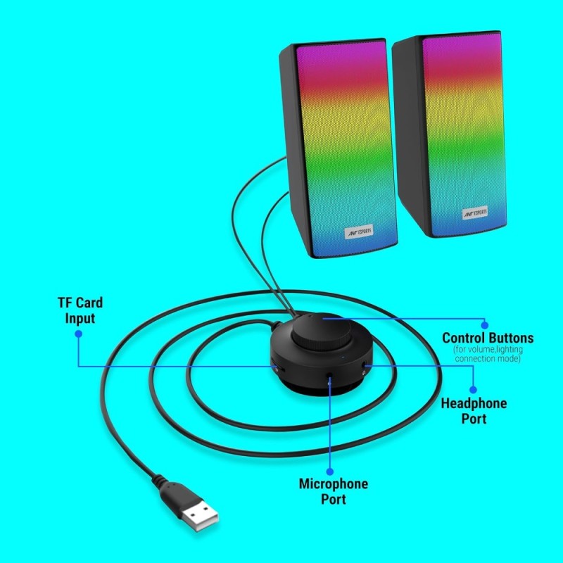 Ant Esports Multimedia Speakers GS510 2.0 Channel Bluetooth USB Black