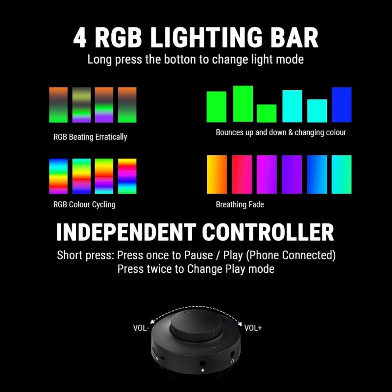 Ant Esports Multimedia Speakers GS510 2.0 Channel Bluetooth USB Black