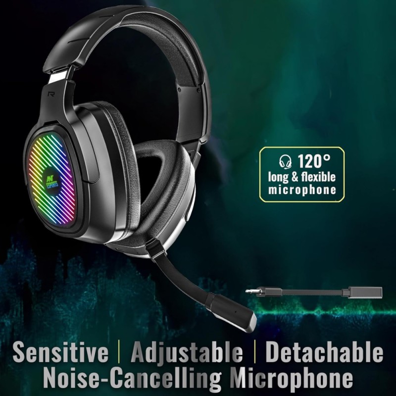 Ant Esports Wireless Gaming Headset Stealth 10 50mm Drivers, 35Hr Battery, Black
