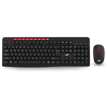 Ant Esports Wireless Keyboard and Mouse Combo WK200 2.4 GHz Spill-Resistant Black