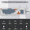 Ant Wired Combo Keyboard & Mouse Set MASTER 20 104 Key Membrane 2400 DPI Adjustable White Grey Orange
