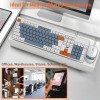 Ant Wired Combo Keyboard & Mouse Set MASTER 20 104 Key Membrane 2400 DPI Adjustable White Grey Orange