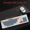 Ant Wired Combo Keyboard & Mouse Set MASTER 20 104 Key Membrane 2400 DPI Adjustable White Grey Orange