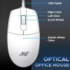 Ant Wired Keyboard and Mouse Combo MASTER10 104 Keys 1200 DPI White